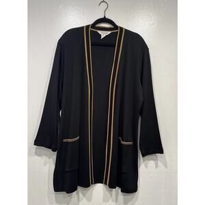 Exclusively‎ Misook Open Front Black Brown Cardigan Women's Plus Size 2X Classic